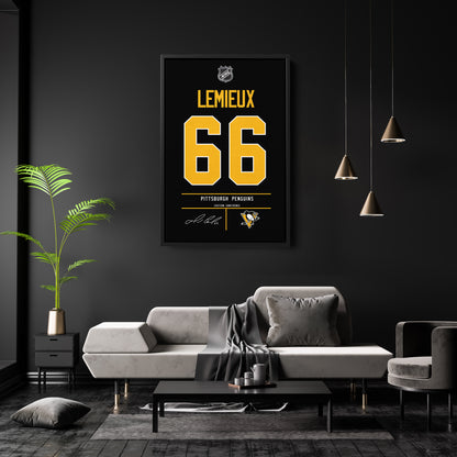 Mario Lemieux Penguins Jersey Canvas Print | Wall Art Decor