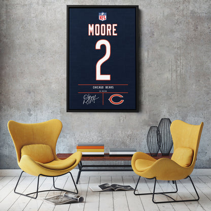 D.J. Moore Bears Jersey Canvas Print | Wall Art Decor