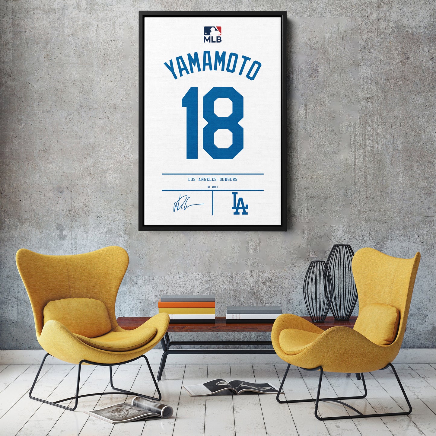 Yoshinobu Yamamoto Dodgers Jersey Canvas Print | Wall Art Decor