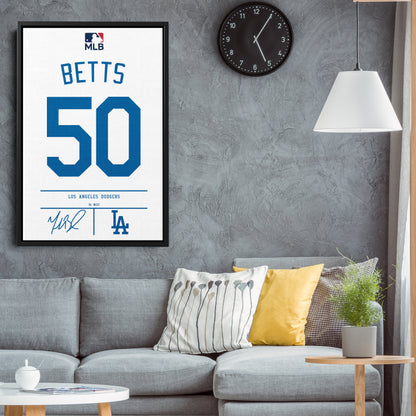 Mookie Betts Dodgers Jersey Canvas Print | Wall Art Decor