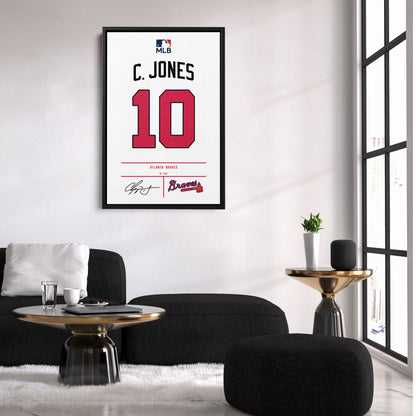 Chipper Jones Atlanta Braves Jersey Canvas Wall Art
