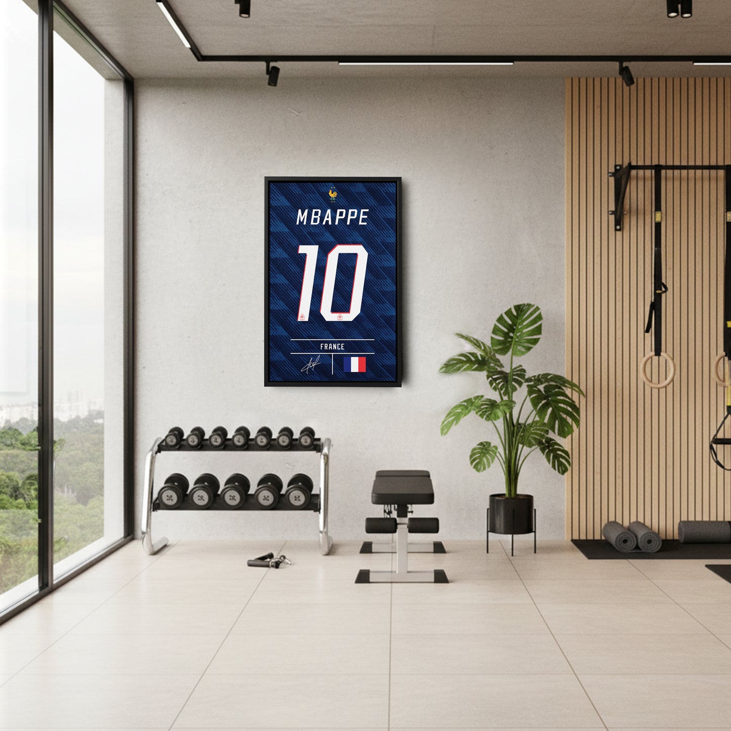 Kylian Mbappe France Jersey Canvas Wall Art
