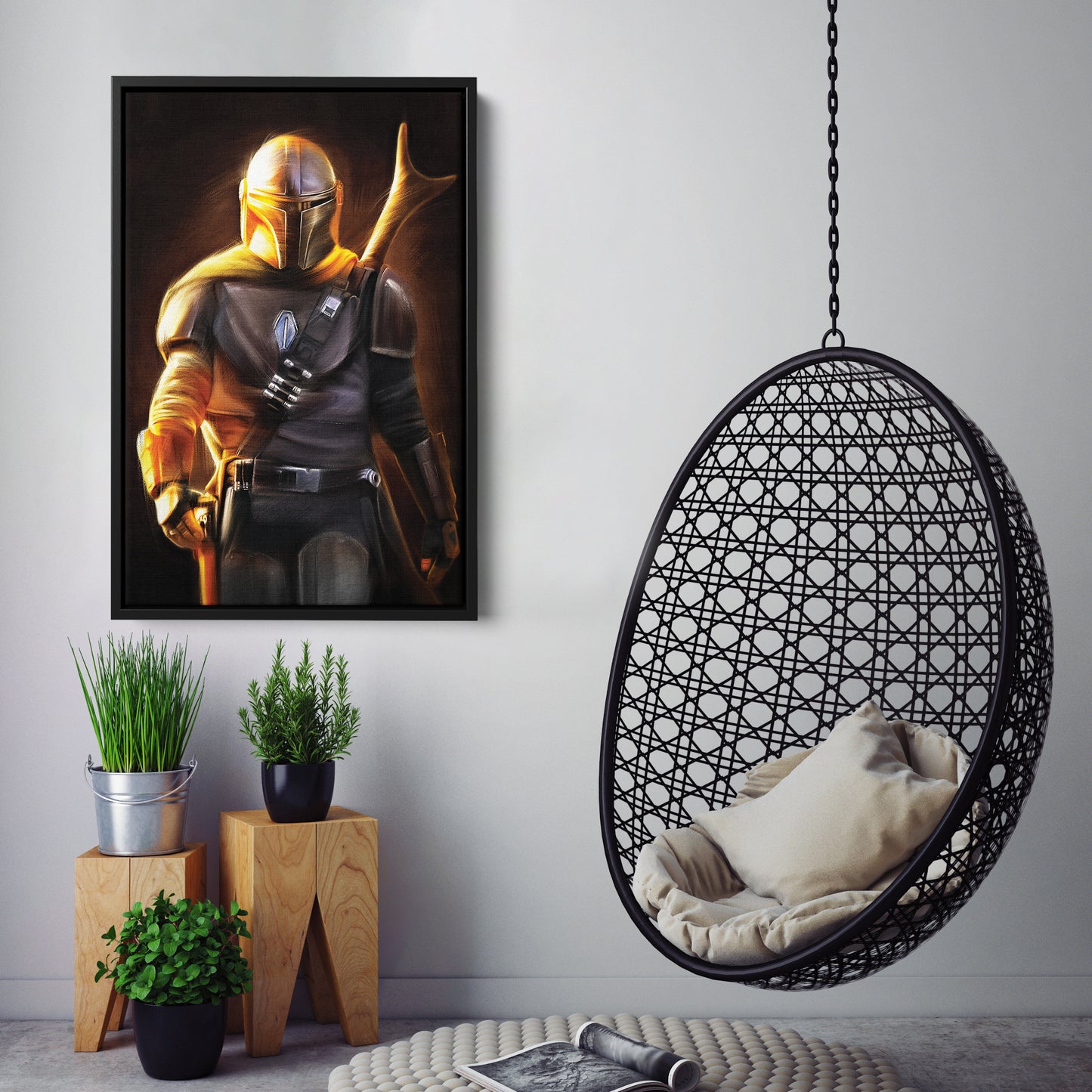 The Mandalorian Canvas Print | Star Wars Bounty Hunter Wall Art