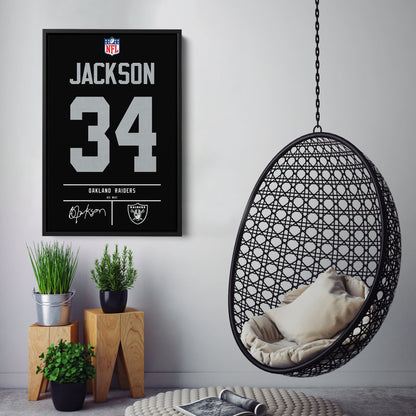 Bo Jackson Oakland Raiders Jersey Canvas Wall Art