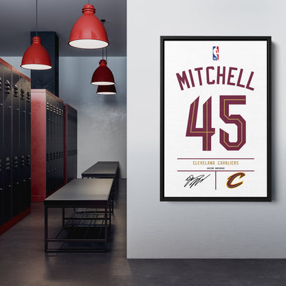 Donovan Mitchell Cavaliers Jersey Canvas Print | Wall Art Decor