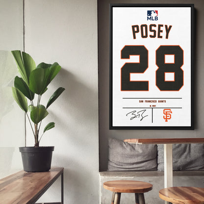 Buster Posey Giants Jersey Canvas Print | Wall Art Decor