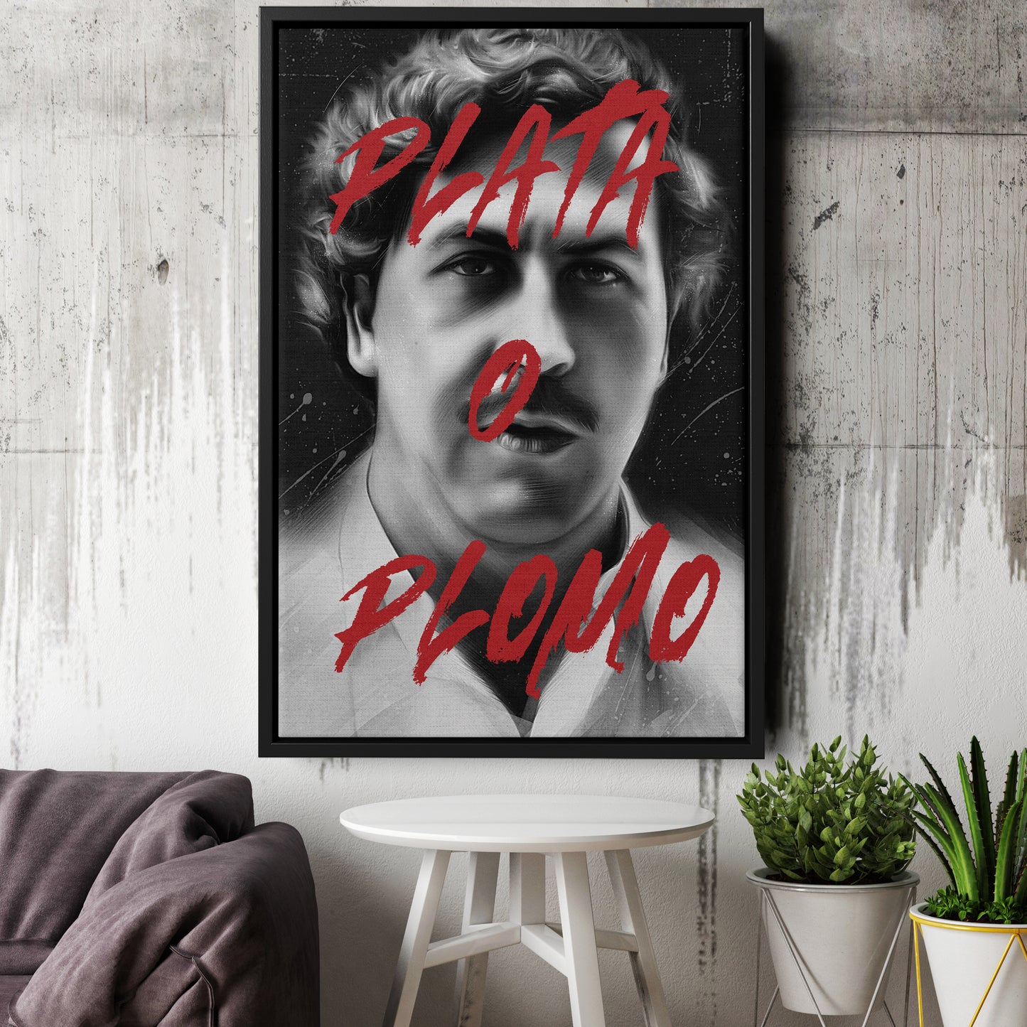 Pablo Escobar 'Plata o Plomo' Canvas Print | Crime Legend Wall Art