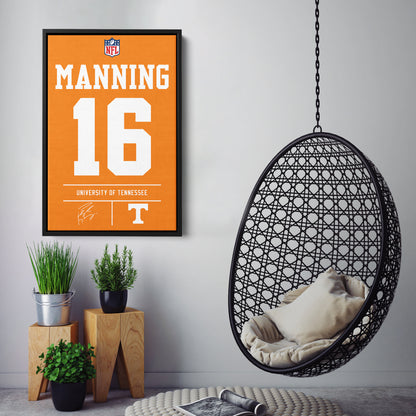 Peyton Manning University of Tennessee Jersey Canvas Wall Art