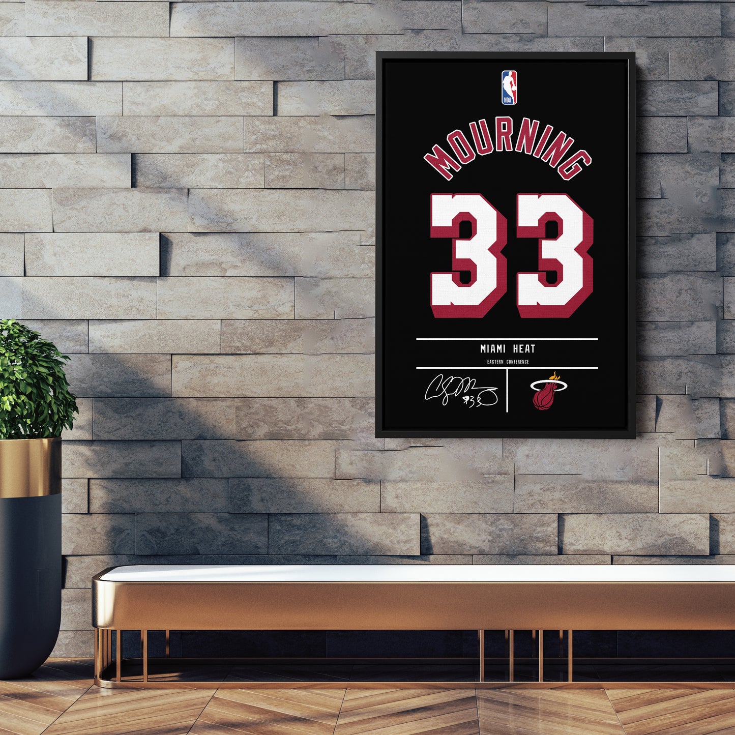 Alonzo Mourning Heat Jersey Canvas Print | Wall Art Decor