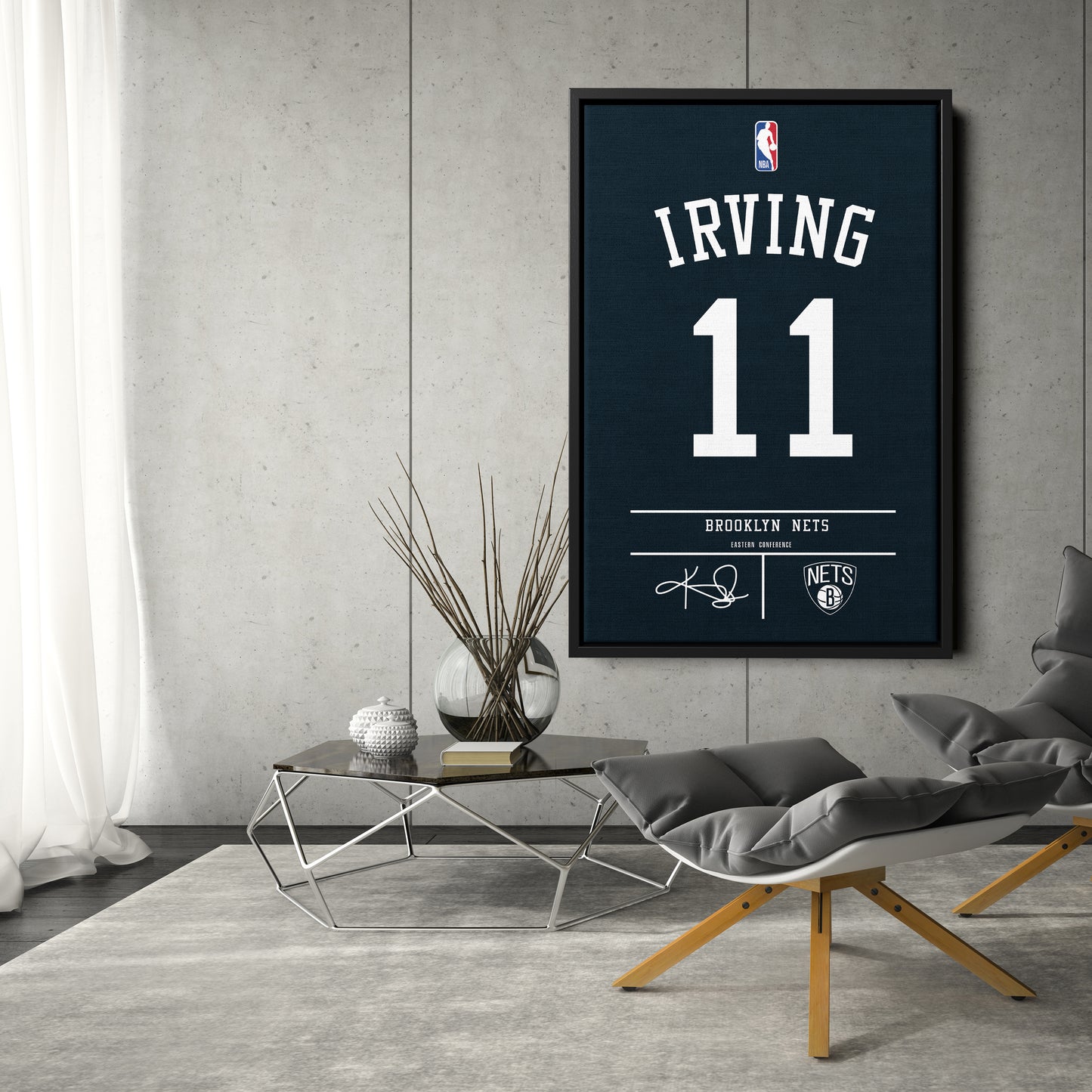 Kyrie Irving Nets Jersey Canvas Print | Wall Art Decor