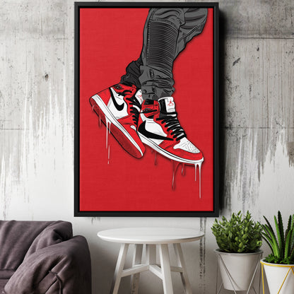 Air Jordan 1 Mid Classic Canvas Print | Sneakerhead Wall Art