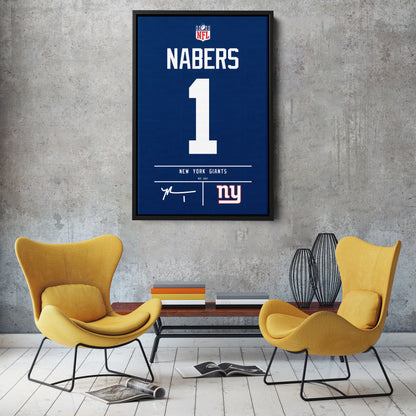Malik Nabers New York Giants Jersey Canvas Wall Art