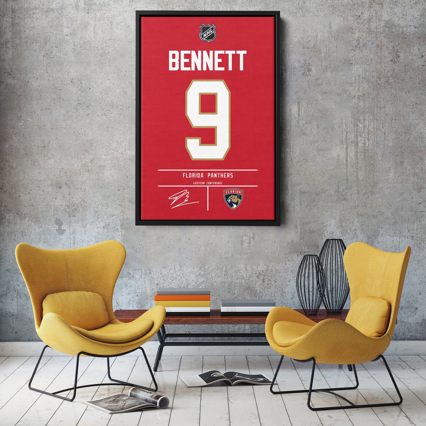 Sam Bennett Florida Panthers Jersey Canvas Wall Art