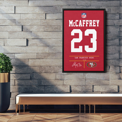 Christian McCaffrey San Francisco 49ers Jersey Canvas Wall Art