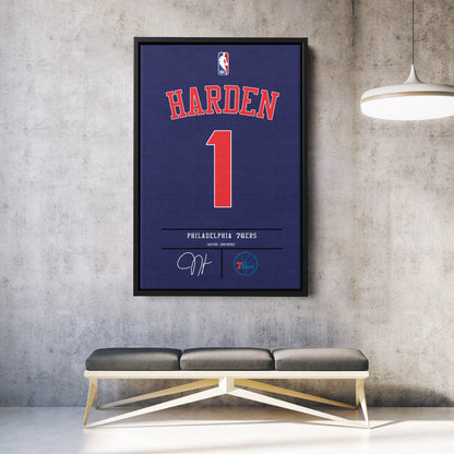 James Harden 76ers Jersey Canvas Print | Wall Art Decor