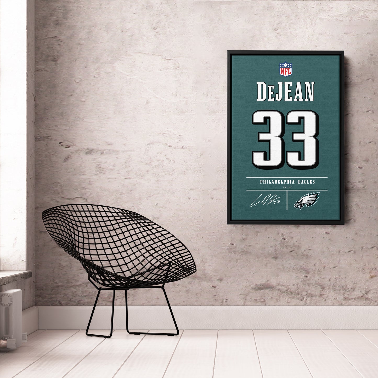 Cooper DeJean Eagles Jersey Canvas Print | Wall Art Decor