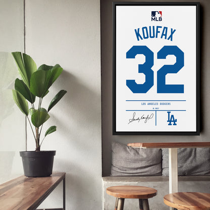 Sandy Koufax Los Angeles Dodgers Jersey Canvas Wall Art
