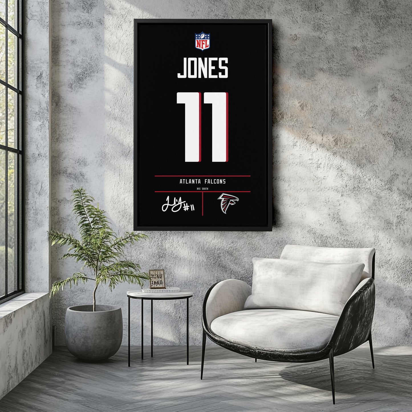 Julio Jones Atlanta Falcons Jersey Canvas Wall Art
