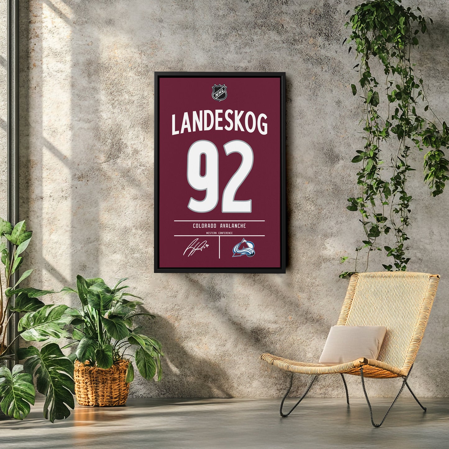 Gabriel Landeskog Colorado Avalanche Jersey Canvas Wall Art