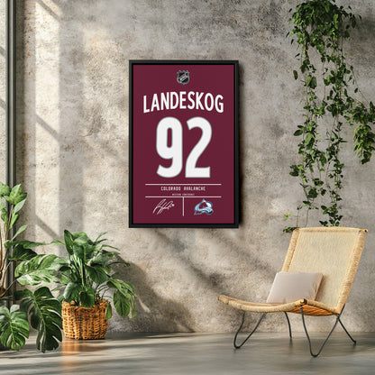 Gabriel Landeskog Colorado Avalanche Jersey Canvas Wall Art