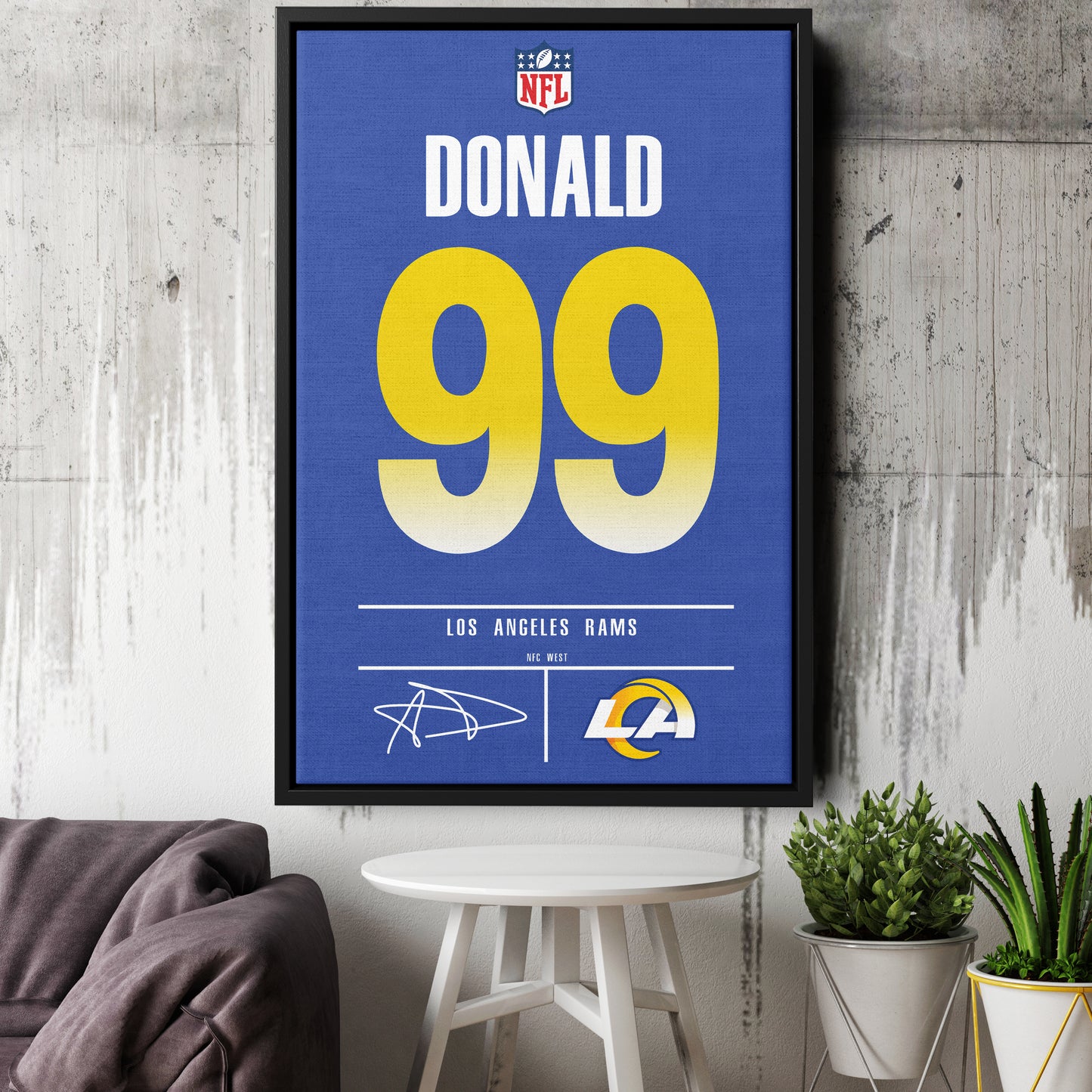 Aaron Donald Rams Jersey Canvas Print | Wall Art Decor