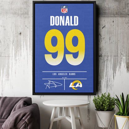 Aaron Donald Rams Jersey Canvas Print | Wall Art Decor