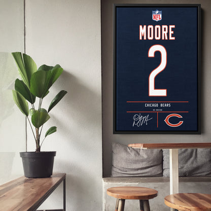D.J. Moore Bears Jersey Canvas Print | Wall Art Decor