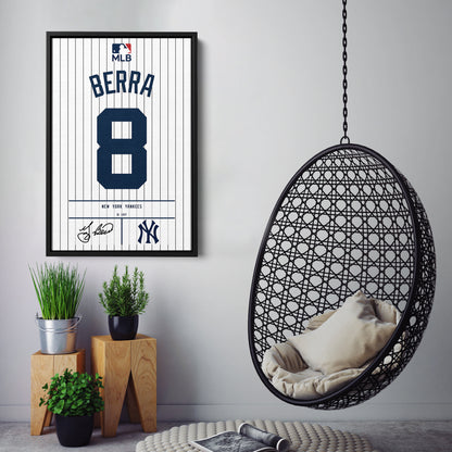 Yogi Berra New York Yankees Jersey Canvas Wall Art