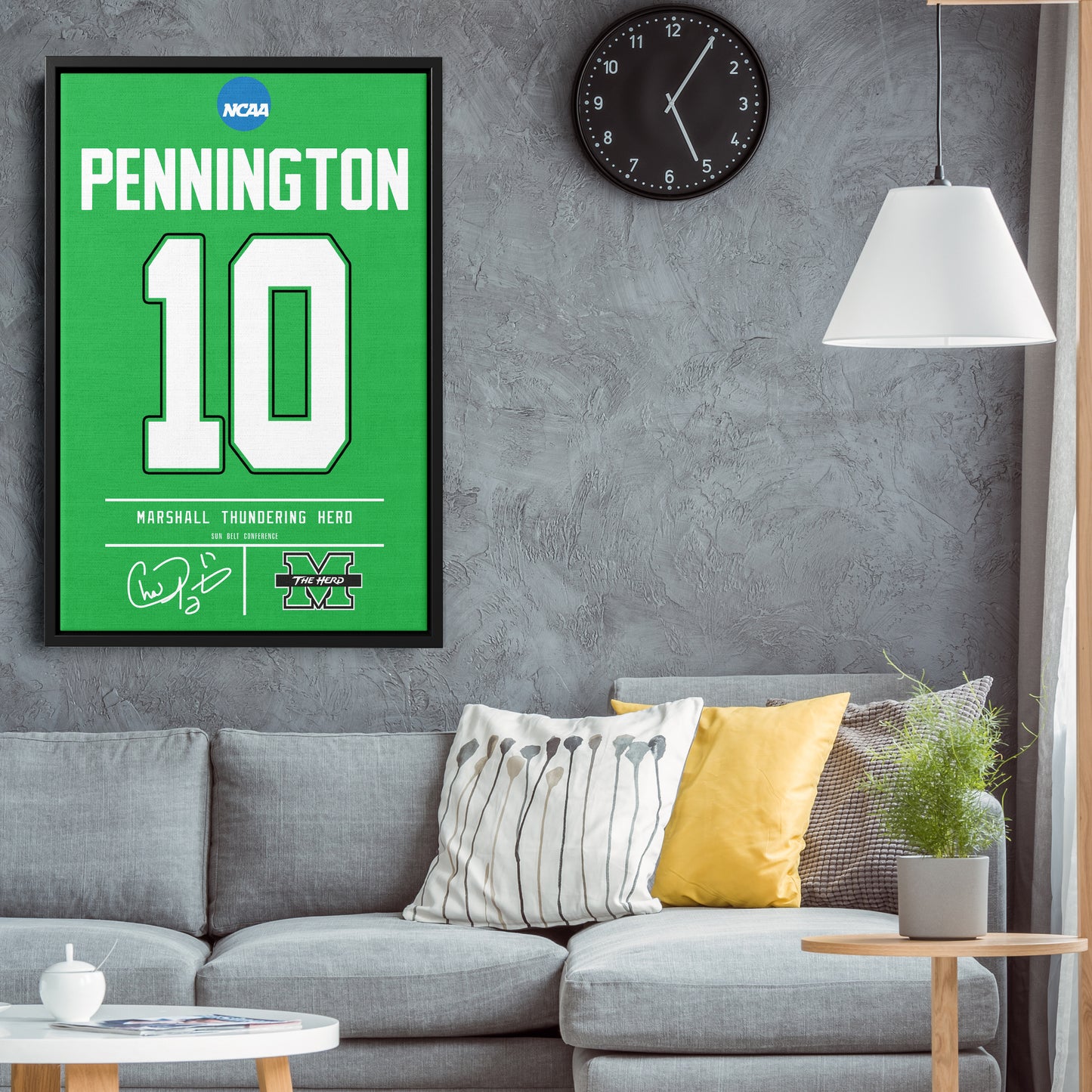 Chad Pennington Thundering Herd Jersey Canvas Print | Wall Art Decor