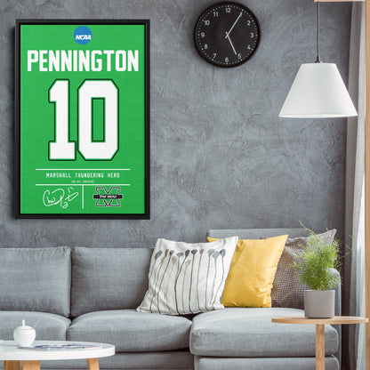 Chad Pennington Thundering Herd Jersey Canvas Print | Wall Art Decor