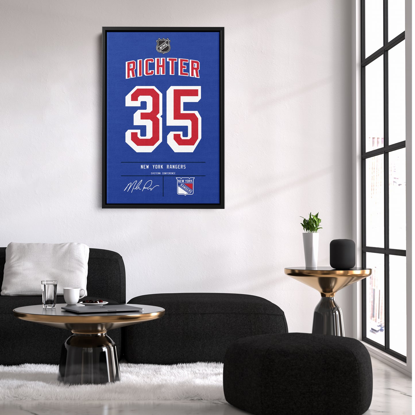 Mike Richter New York Rangers Jersey Canvas Wall Art