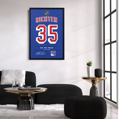 Mike Richter New York Rangers Jersey Canvas Wall Art