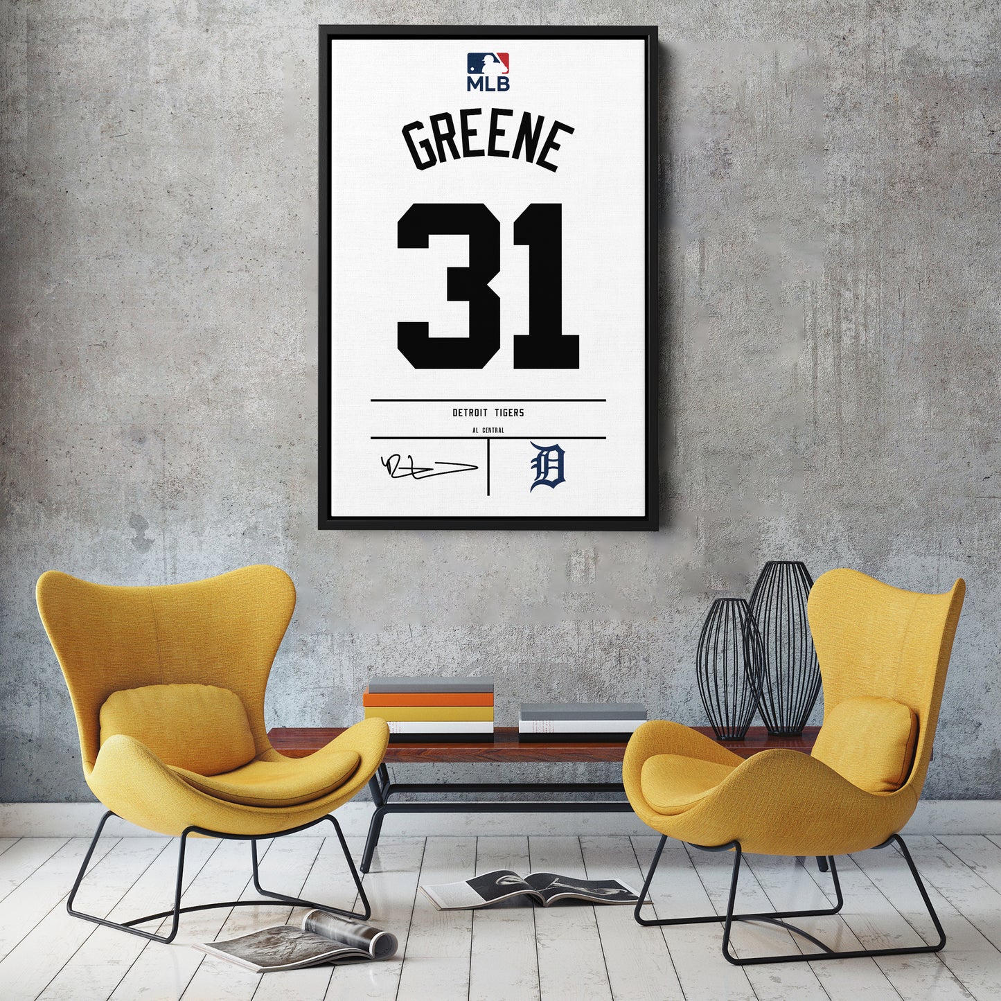 Riley Greene Detroit Tigers Jersey Canvas Wall Art