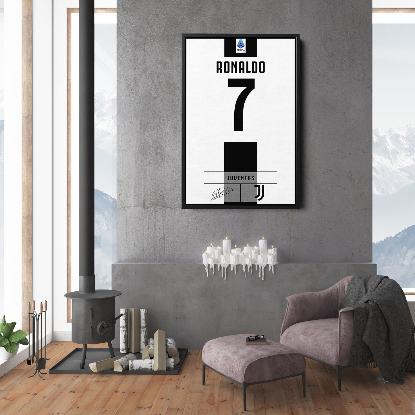 Cristiano Ronaldo Juventus Jersey Canvas Print | Wall Art Decor