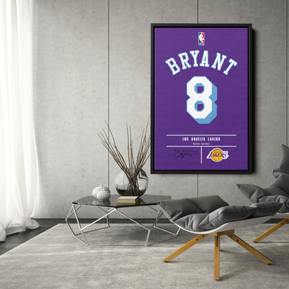 Kobe Bryant Purple Lakers Jersey Canvas Print | Wall Art Decor