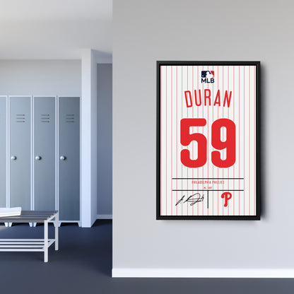Jhoan Duran Philadelphia Phillies Jersey Canvas Wall Art