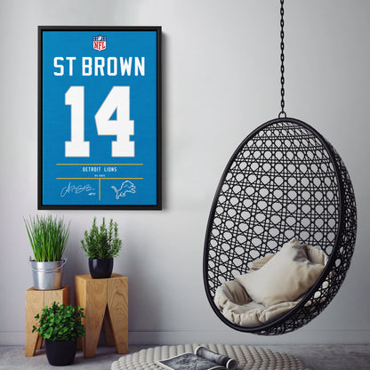 Amon-Ra St. Brown Lions Jersey Canvas Print | Wall Art Decor