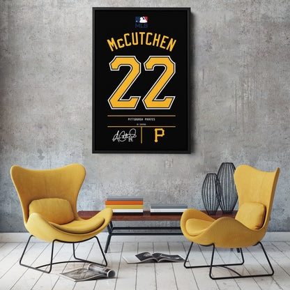 Andrew McCutchen Pittsburgh Pirates Black Jersey Canvas Wall Art