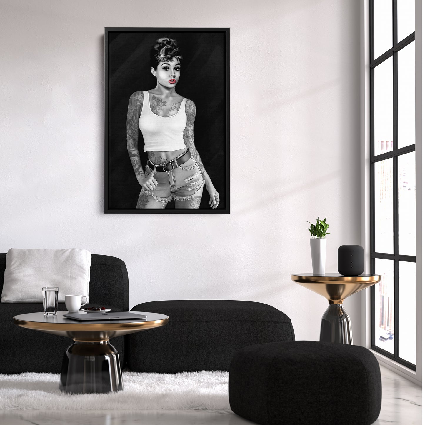 Audrey Hepburn Tattoo Canvas Print | Iconic Hollywood Wall Art