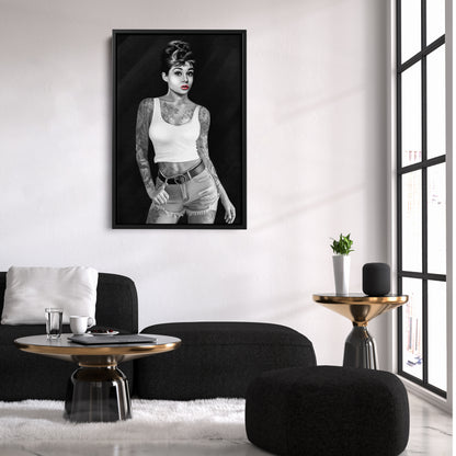 Audrey Hepburn Tattoo Canvas Print | Iconic Hollywood Wall Art