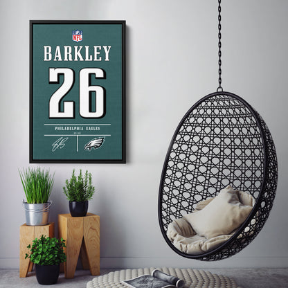Saquon Barkley Eagles Jersey Canvas Print | Wall Art Decor