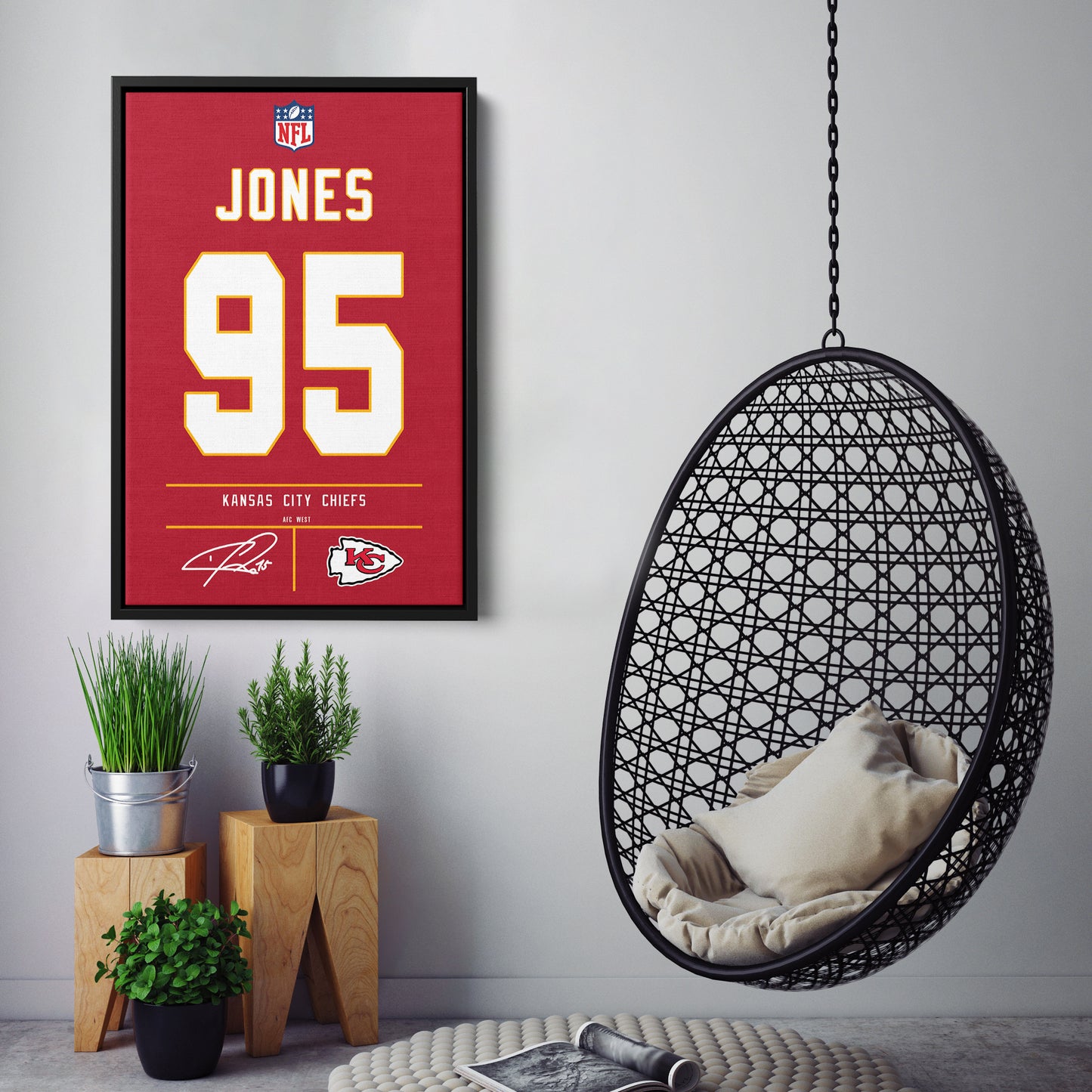 Chris Jones Chiefs Jersey Canvas Print | Wall Art Decor