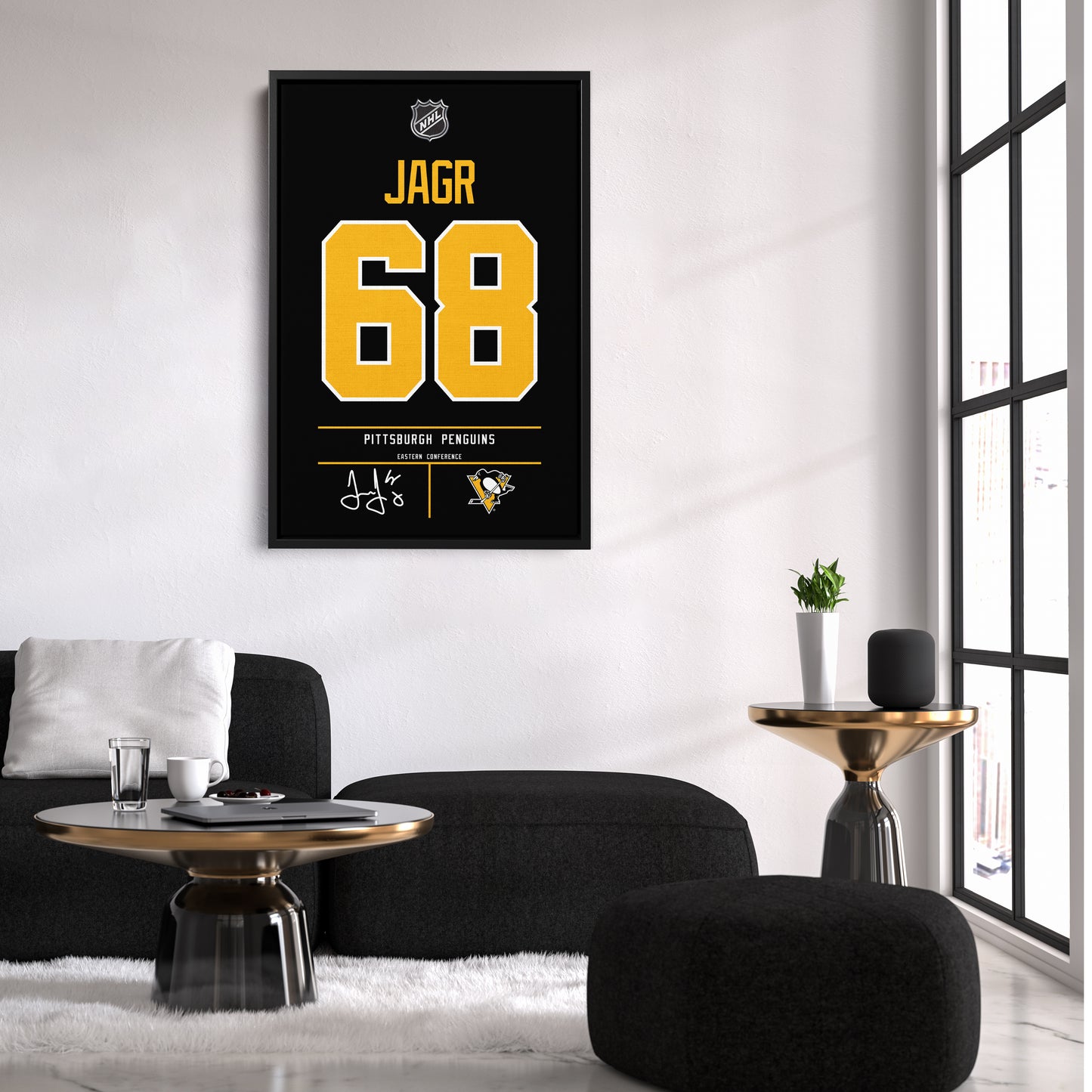 Jaromir Jagr Pittsburgh Penguins Jersey Canvas Wall Art