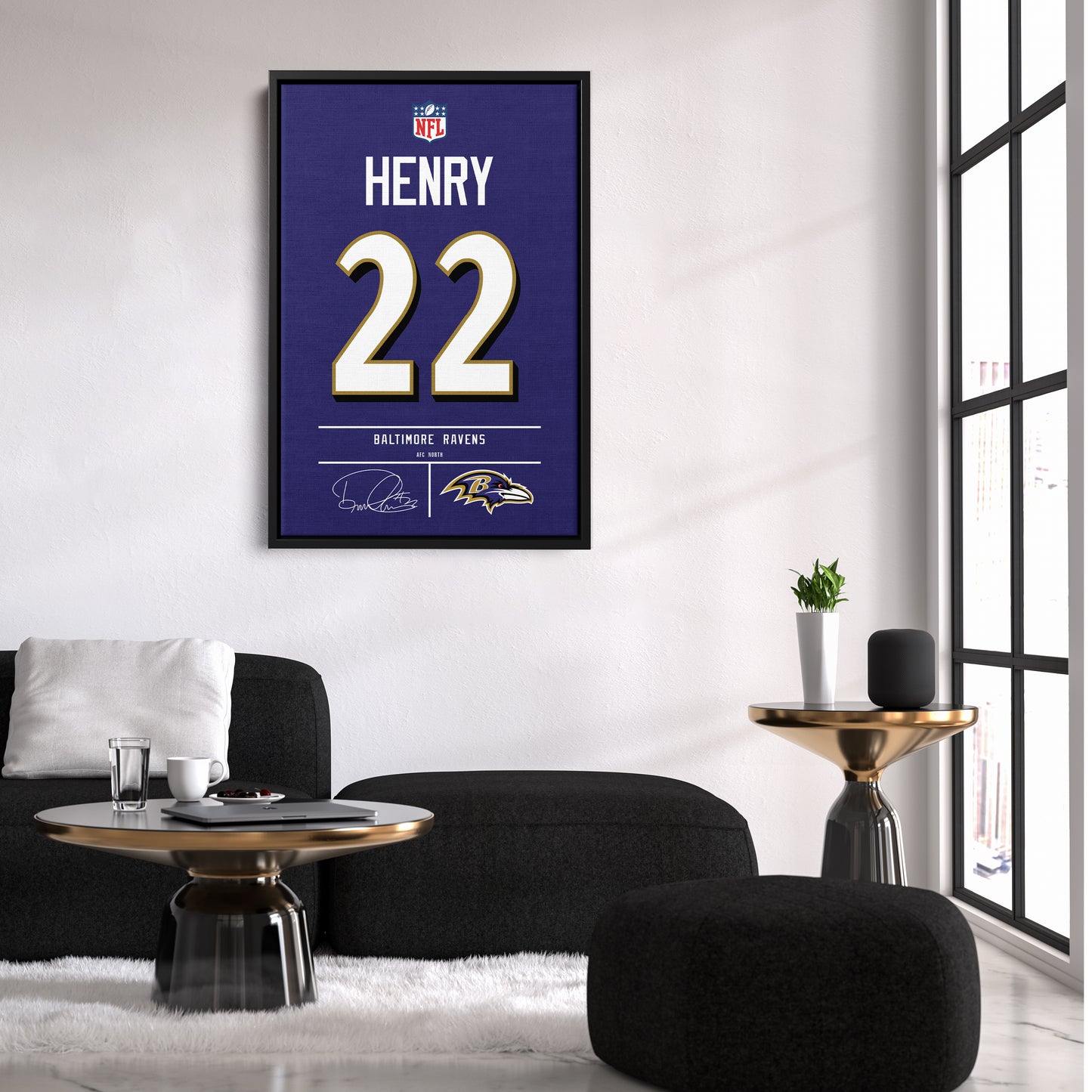 Derrick Henry Baltimore Ravens Jersey Canvas Wall Art