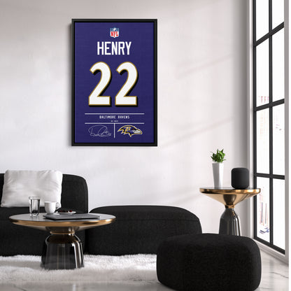 Derrick Henry Baltimore Ravens Jersey Canvas Wall Art