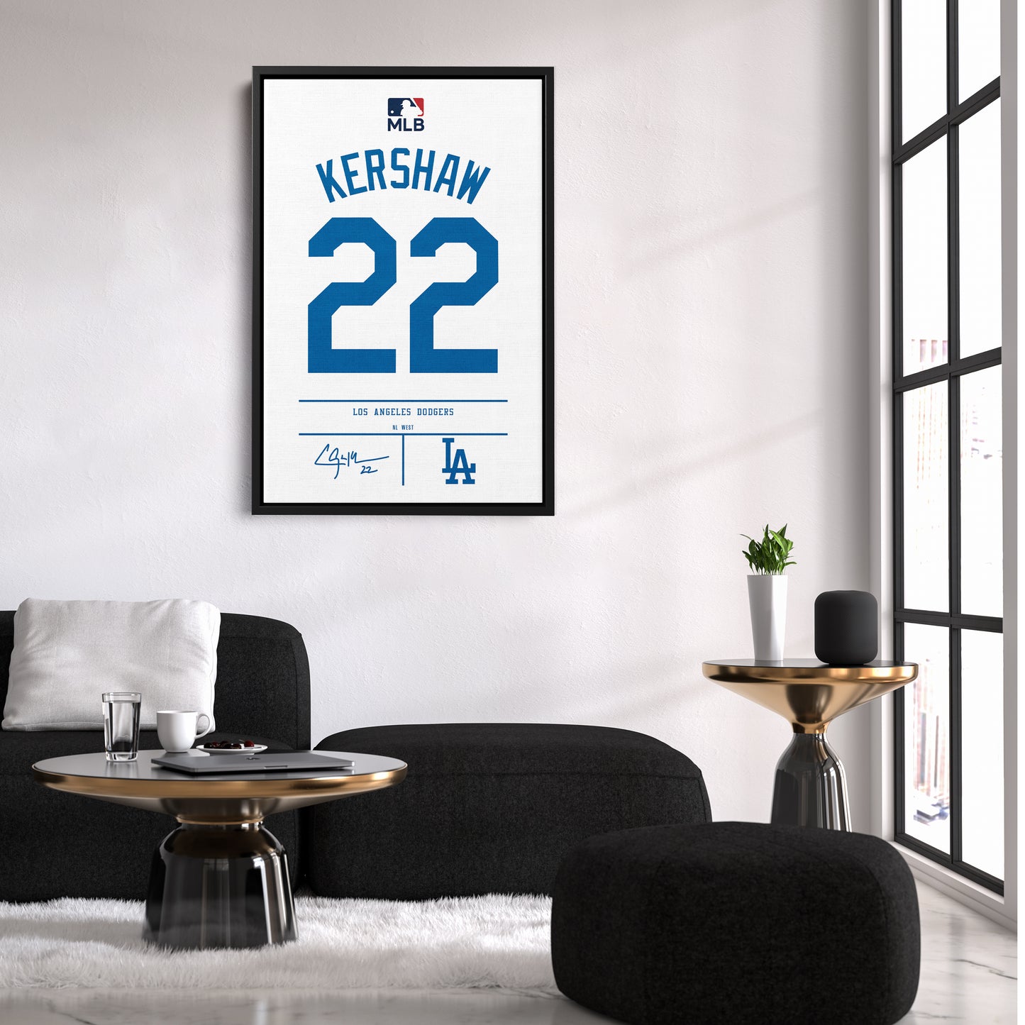 Clayton Kershaw Dodgers Jersey Canvas Print | Wall Art Decor