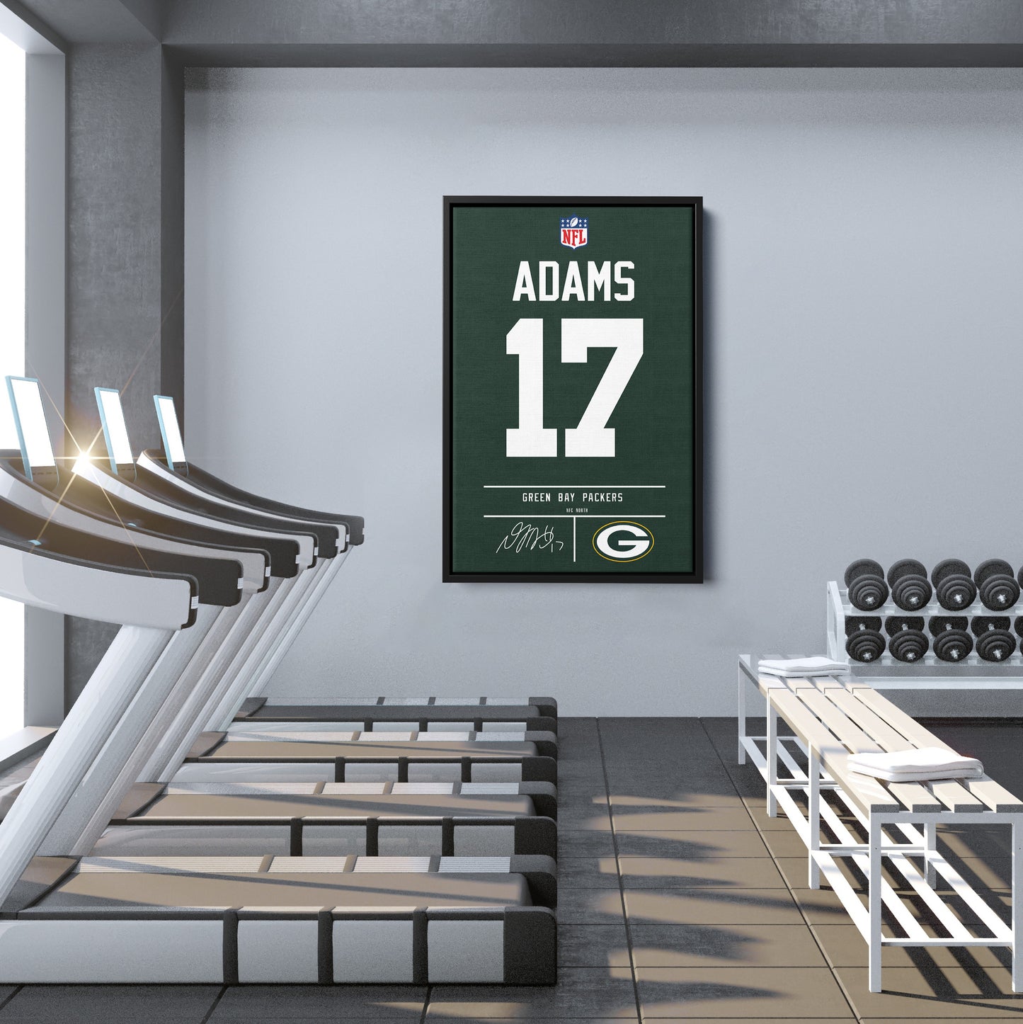 Davante Adams Packers Jersey Canvas Print | Wall Art Decor