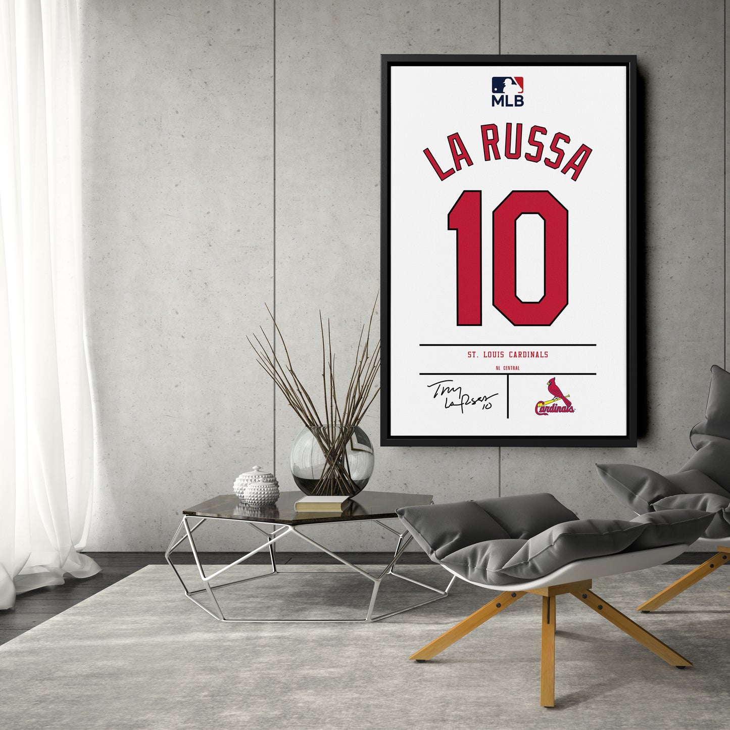 Tony La Russa St. Louis Cardinals Jersey Canvas Wall Art