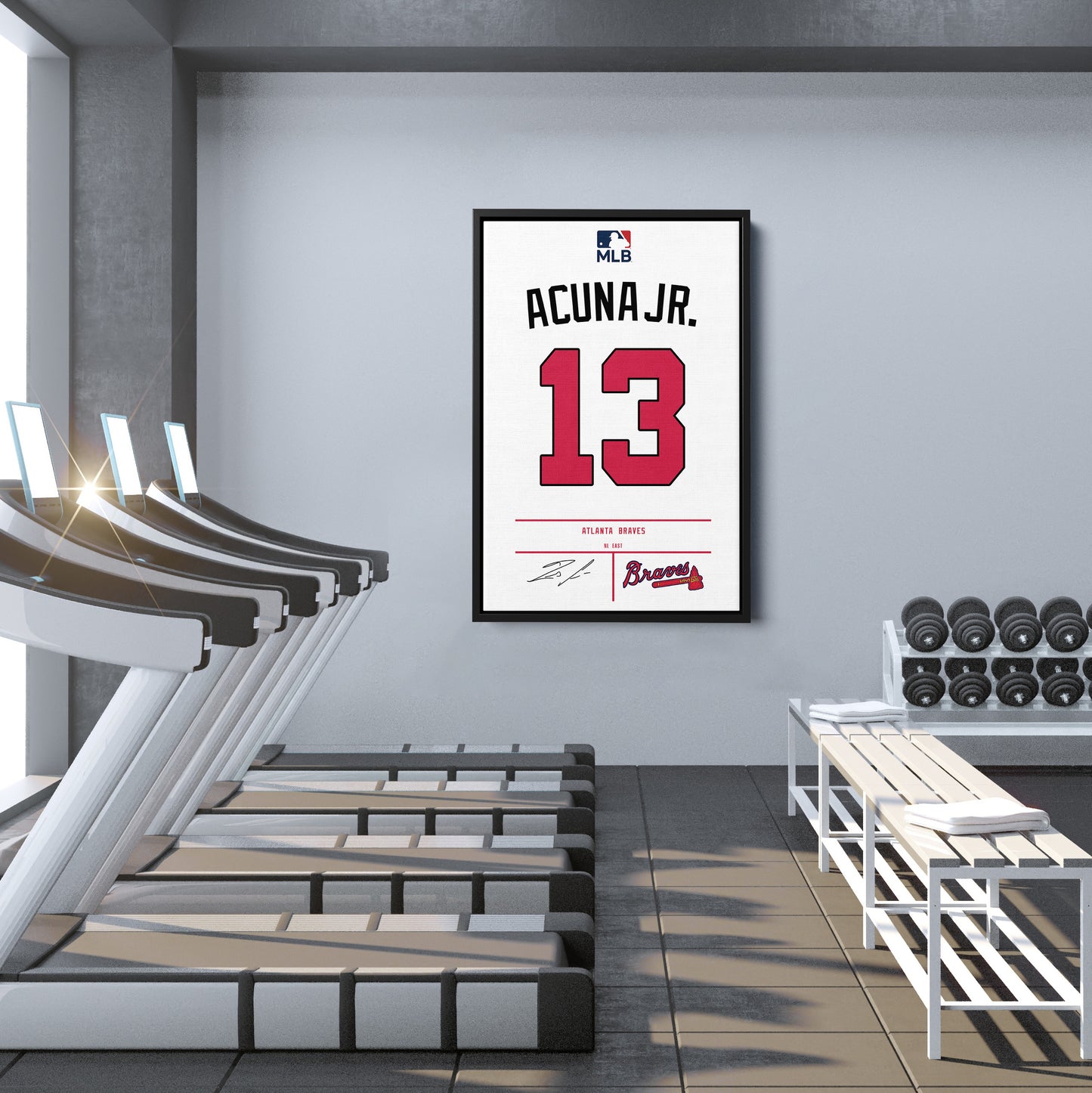 Ronald Acuña Jr. Braves Jersey Canvas Print | Wall Art Decor