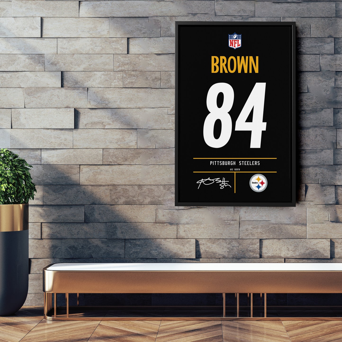 Antonio Brown Pittsburgh Steelers Jersey Canvas Wall Art